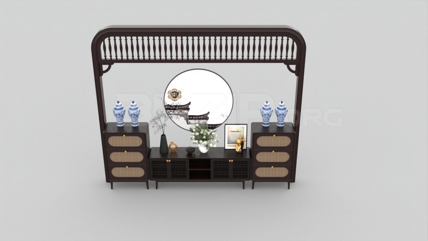 3580. Free 3D Display Cabinets Model Download