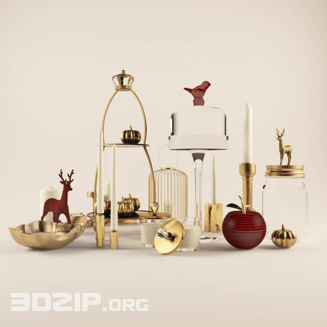 3d Model Decorative Set 5 Free Download