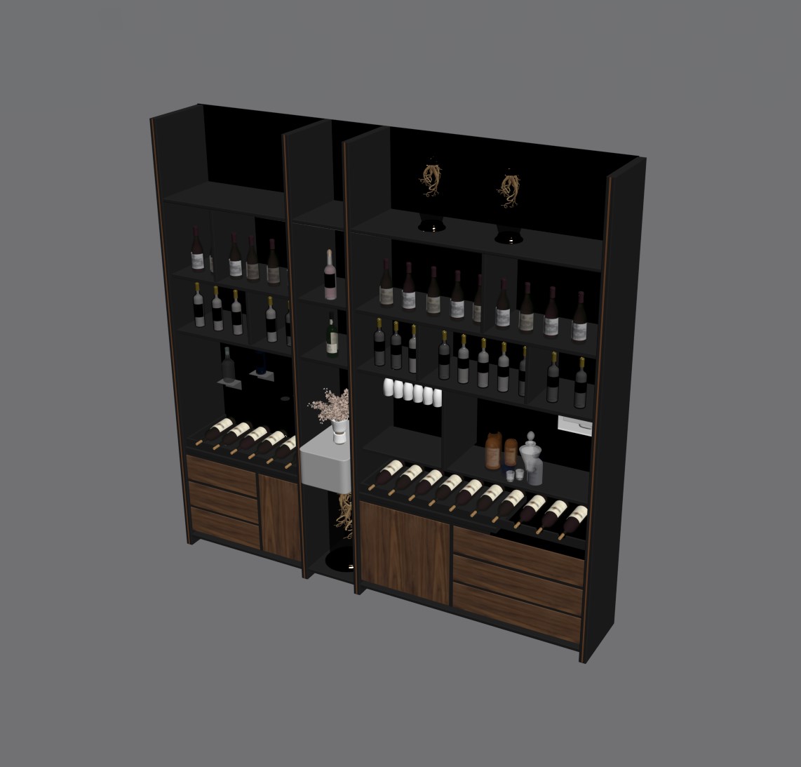 10270. Download Free Wine Cabinet Model by Dung Dac