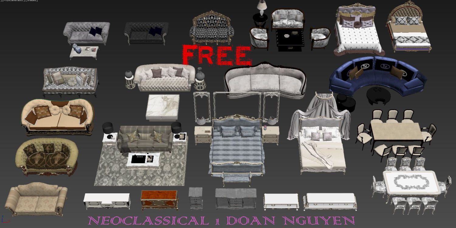 10297. 3D Furniture NEOCLASSICAL Model Download by Doan Nguyen