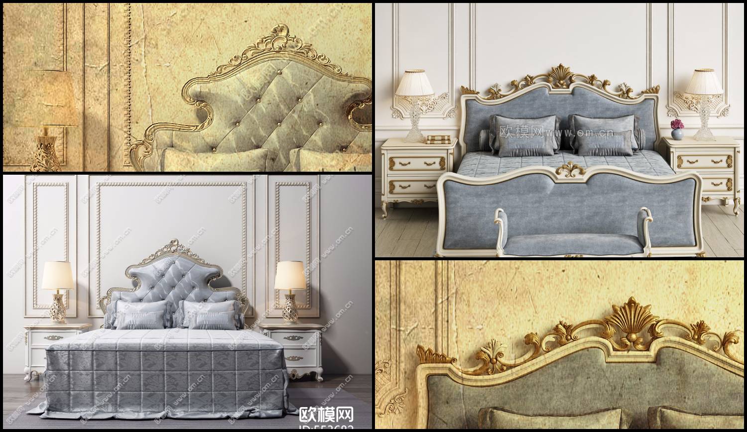 11044. 3D Neoclassical Bed Model For Free Download