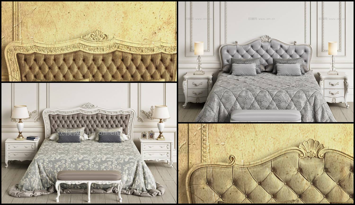 11045. 3D Neoclassical Bed Model For Free Download