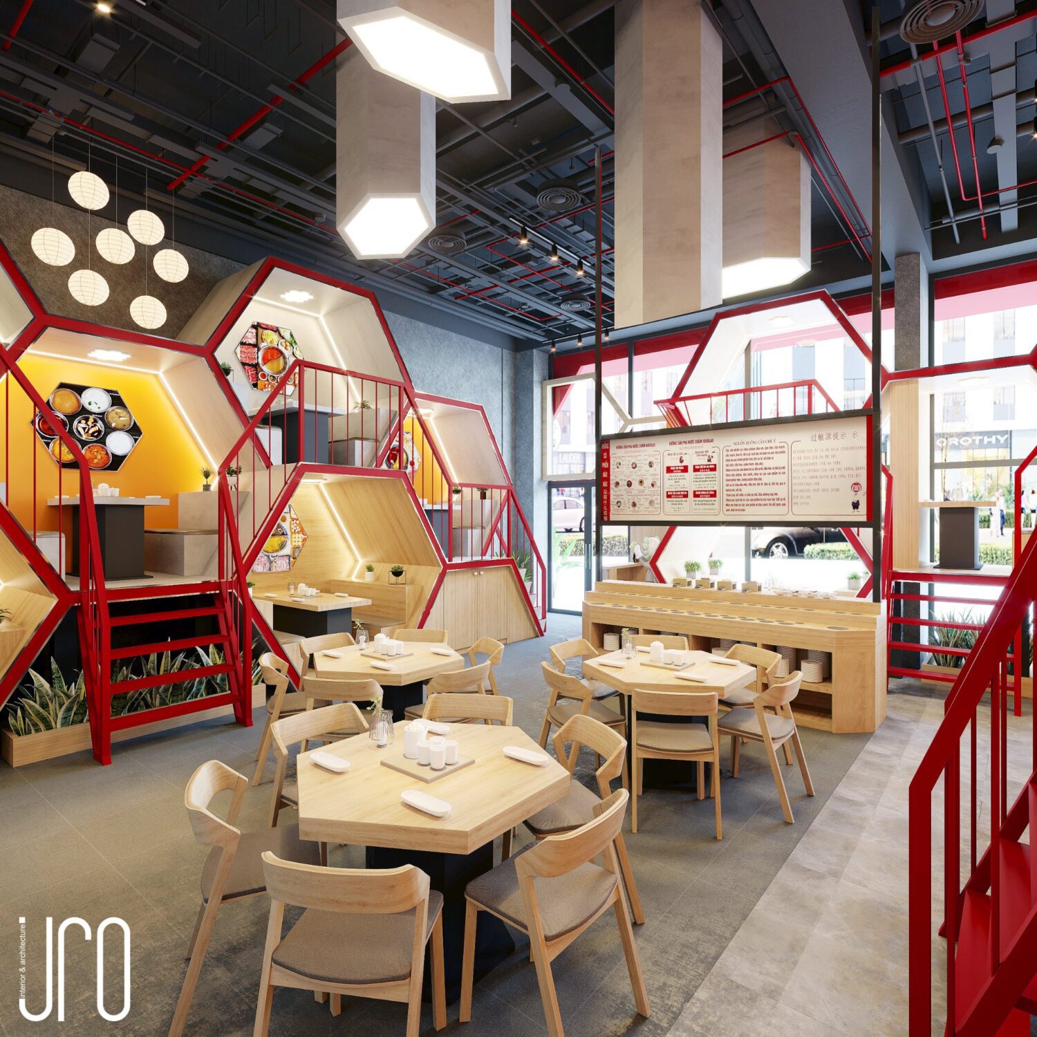12529. Download Free 3D Restaurant Interior Model by Bi Dao