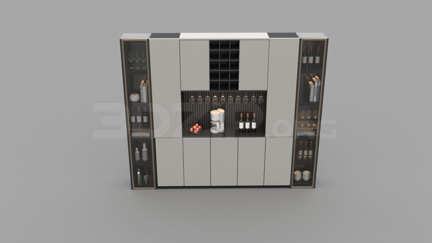 1555. Download Free Wine Cabinet Model By Huy Hieu Lee