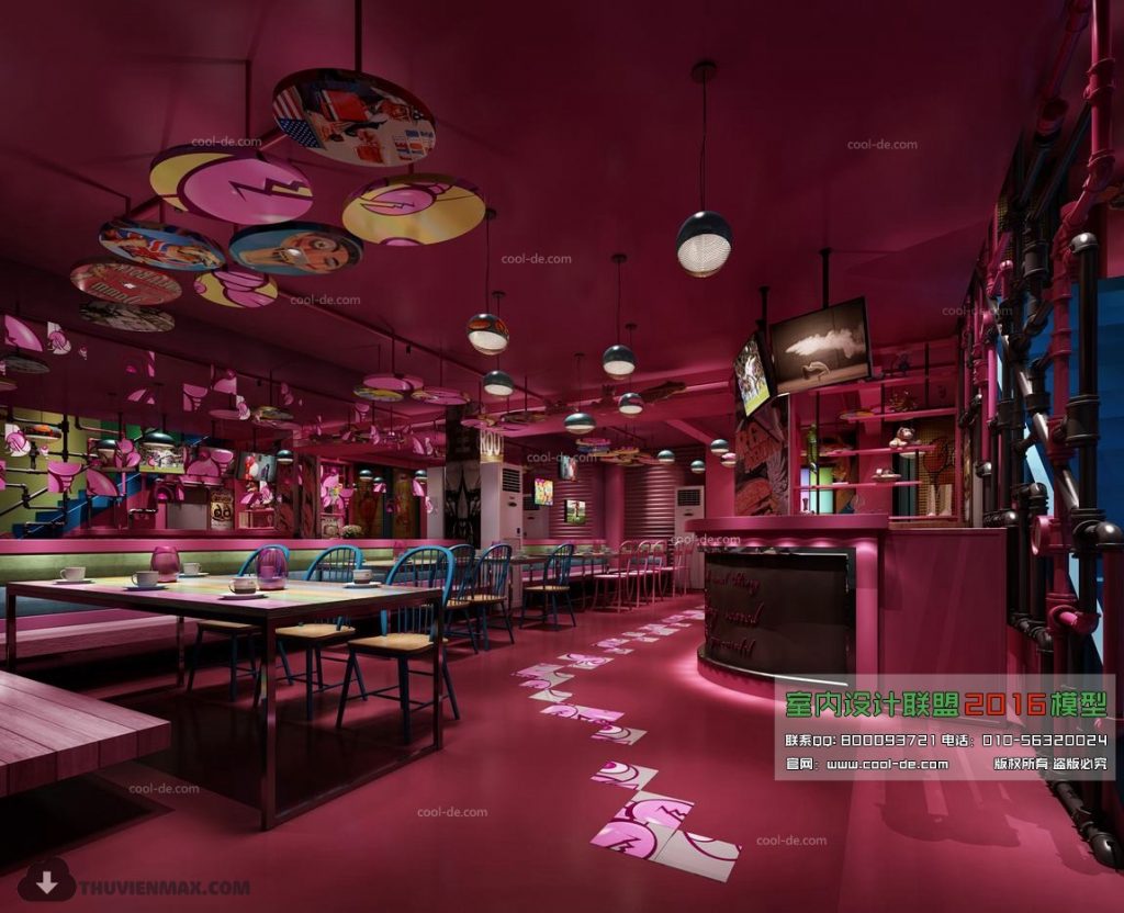 3D model interior restaurant 174 free download
