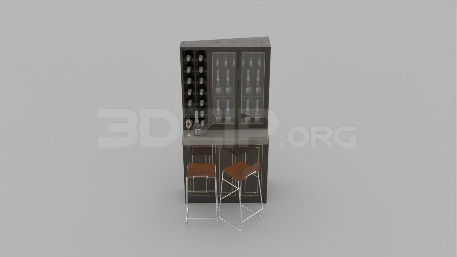 2831. Free 3D Wine Cabinet Model Download