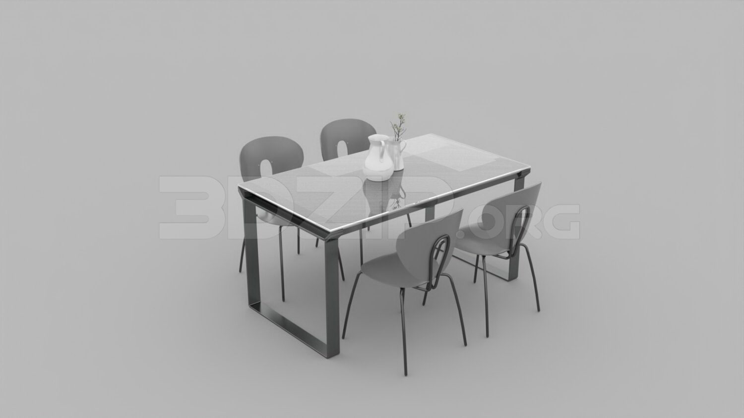 2965. Free 3D Dining Table And Chair Model Download