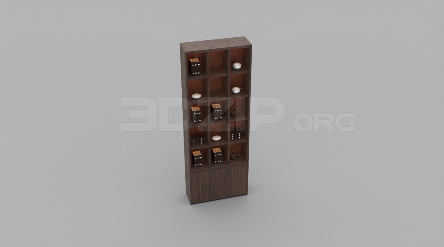 3051. Free 3D Bookcase Model Download