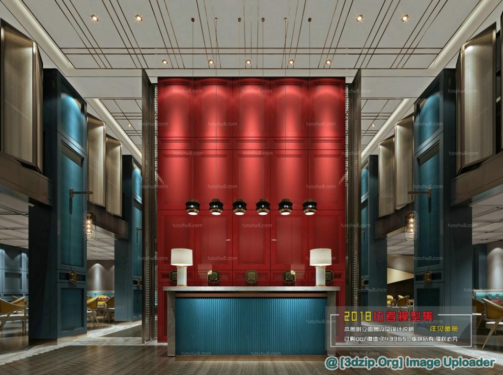 File 3D Interior Model Restaurants & Buffet Free Download