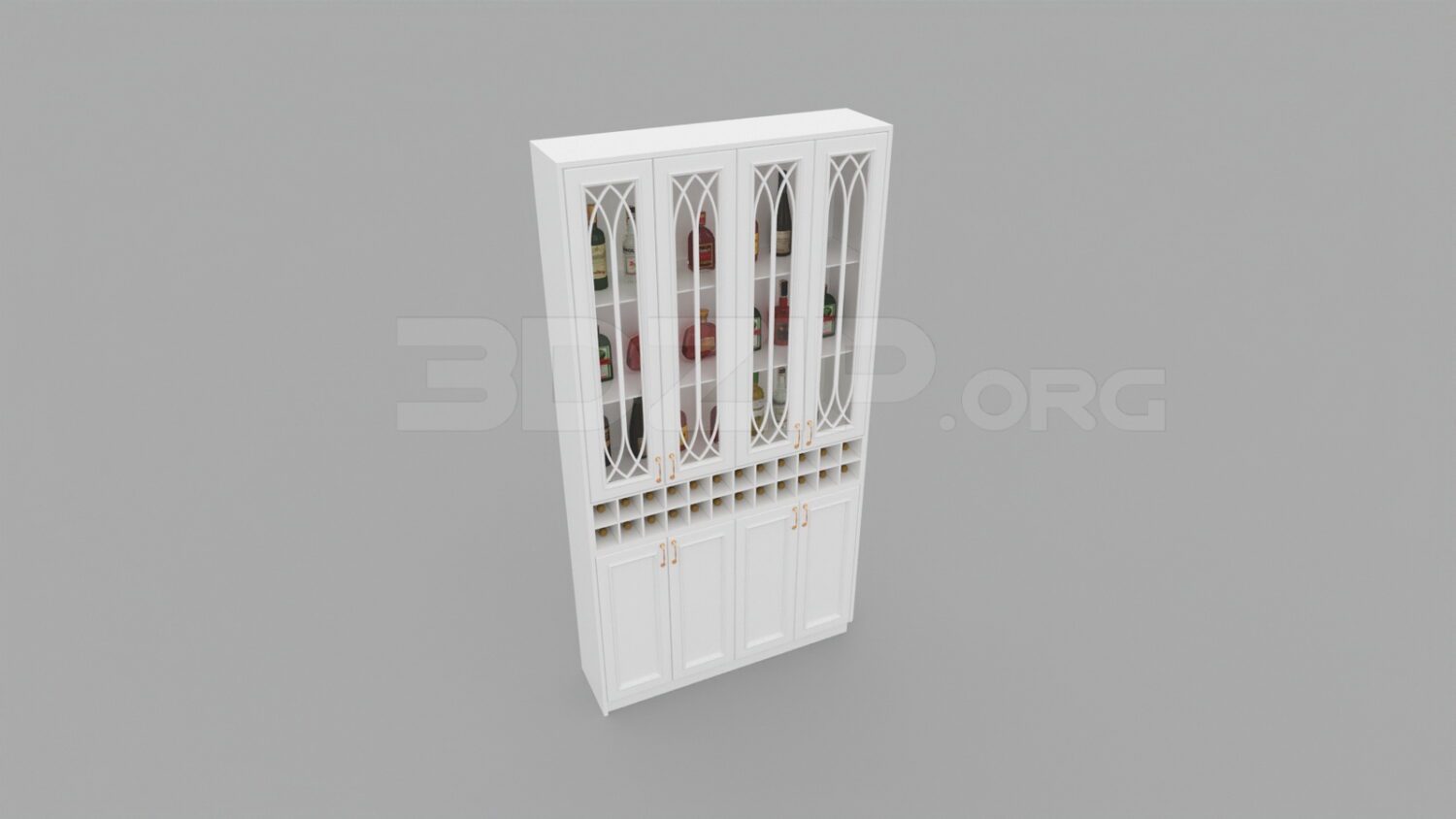 3645. Free 3D Wine Cabinet Model Download