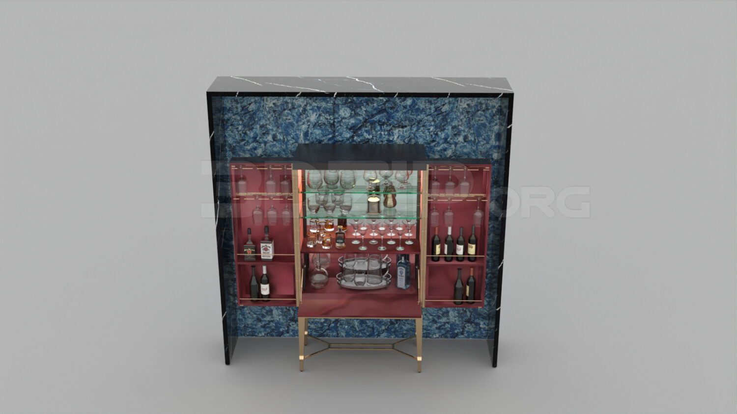 3950. Free 3D Wine Cabinet Model Download
