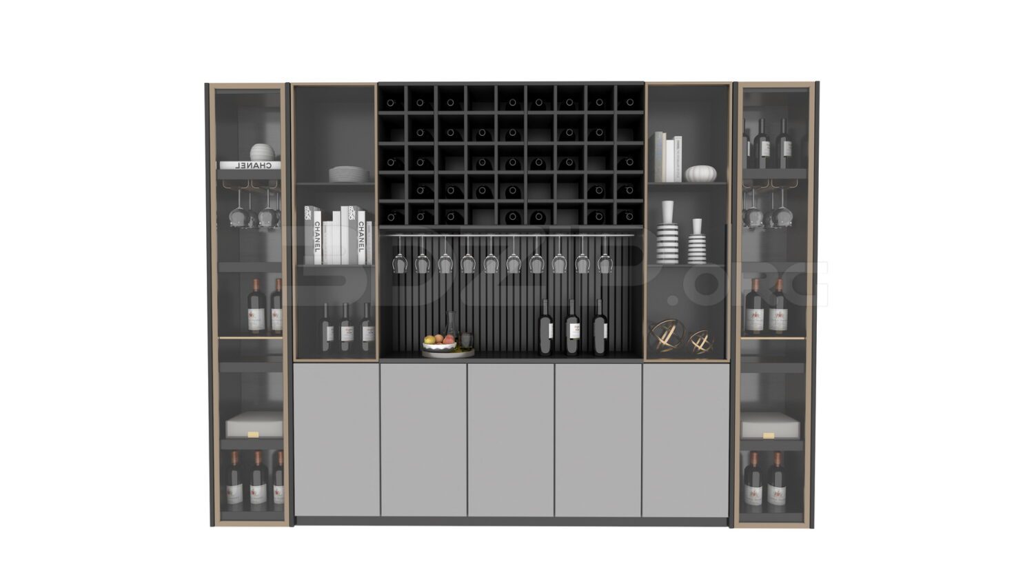 3971. Free 3D Wine Cabinet Model Download