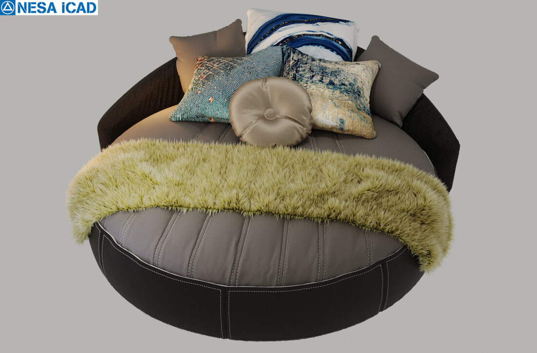 3D Round bed Model 196 Free Download by Duy Bui
