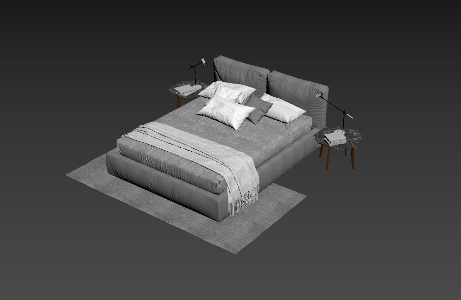 3D Bed Model 199 Free Download