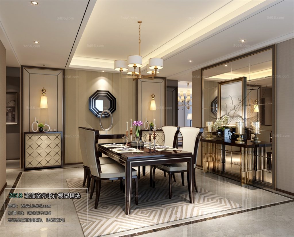 3D Interior Scenes File 3dsmax Model Kitchen – Dining Room 1