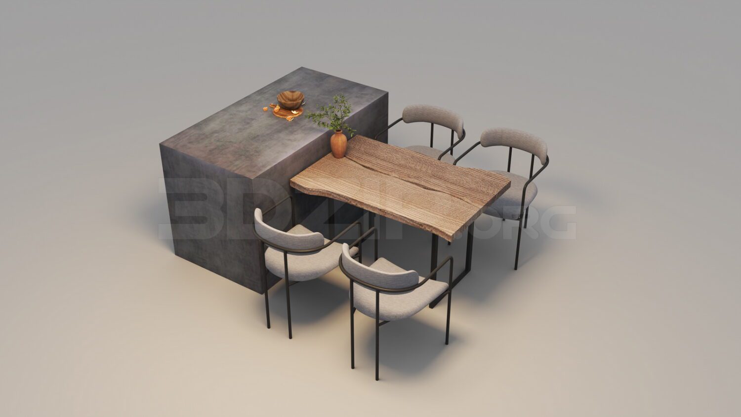 3D Model Dining Tables And Chairs Free Download by Dinh Viet Dung