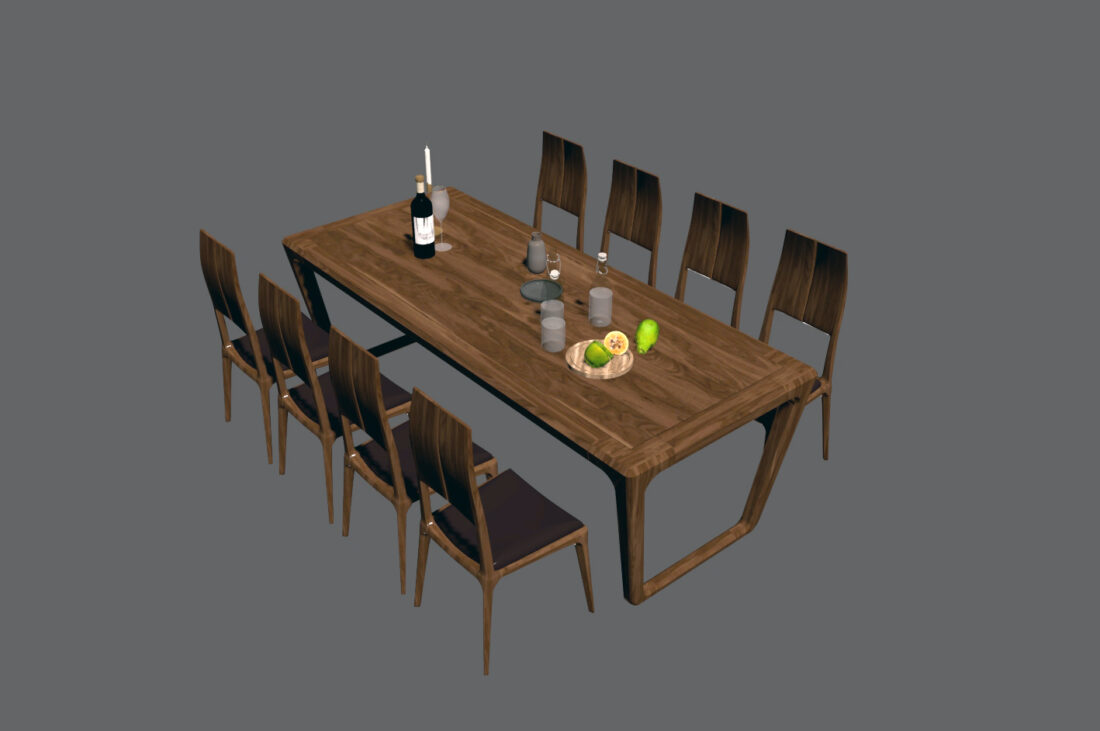 3D Model Dining Tables And Chairs Oc Cho 57 Free Download