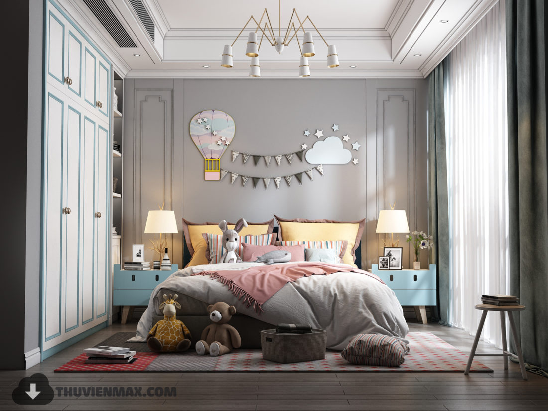 3D Model Interior Children Room Free Download By HuyHieuLee