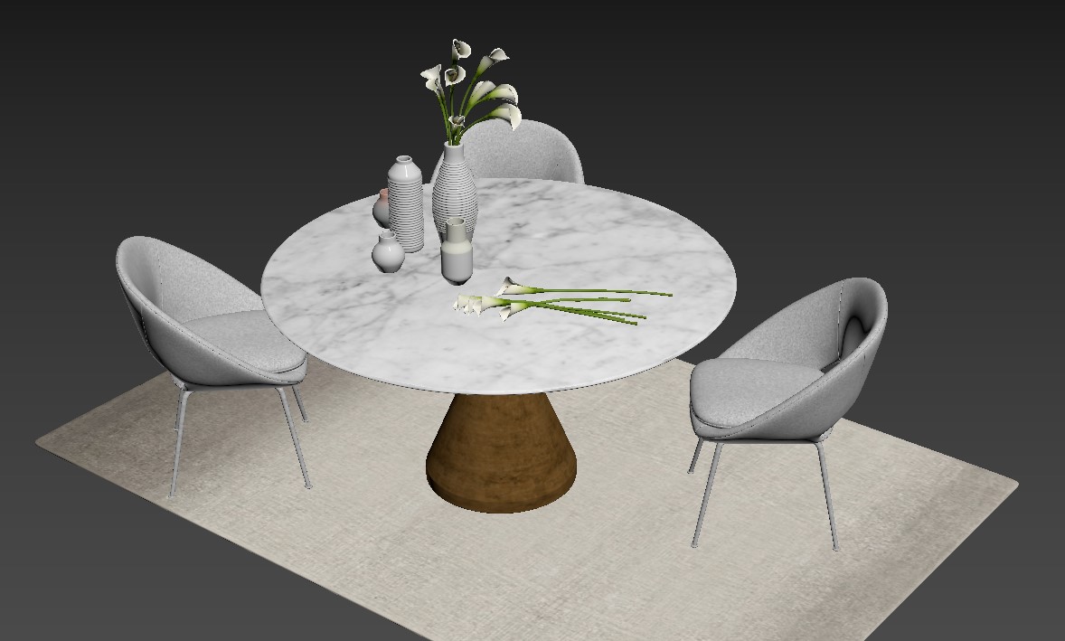 3D Model Set Table and Chair Free Download