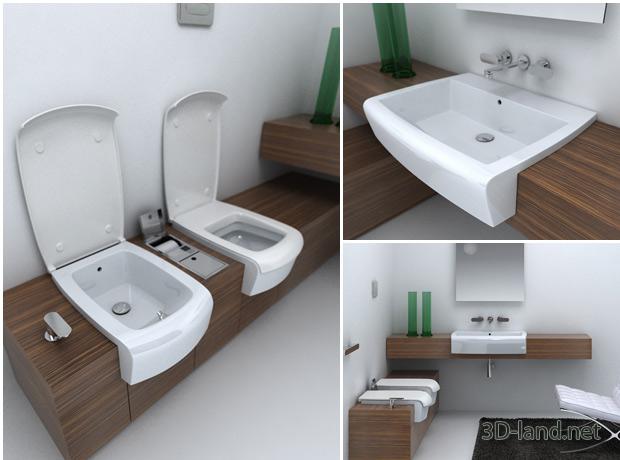 3D Models Toilet And Bidet 4 Free Download