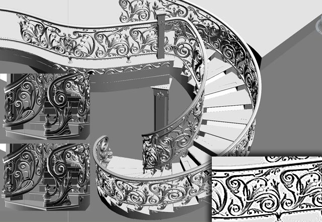3d Model Stair Classic Big Free Download