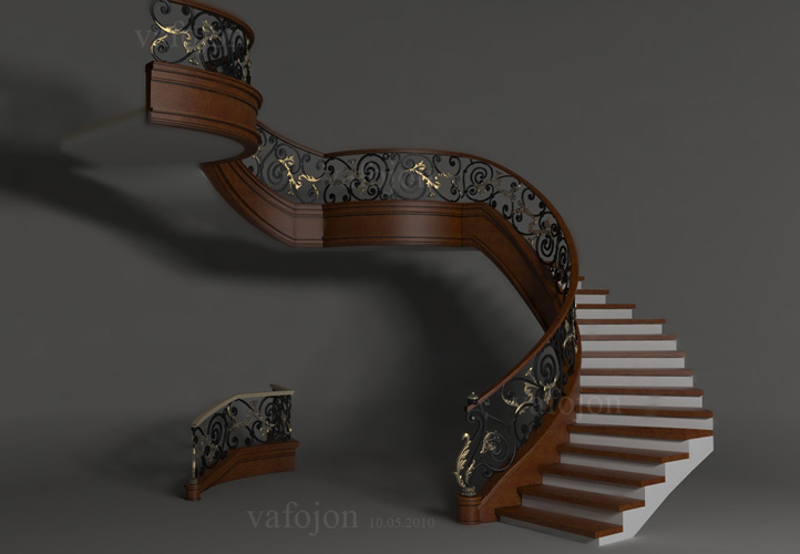 3d Model Stair Forged Classical Free Download