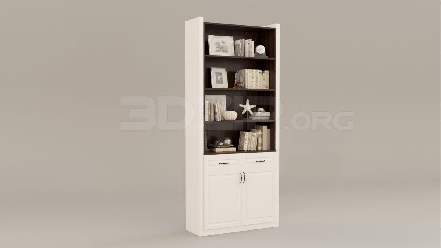 4604. Free 3D Bookcase Model Download