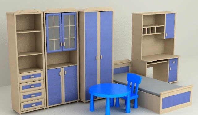 3D Full Furniture Set Model 5 Free Download