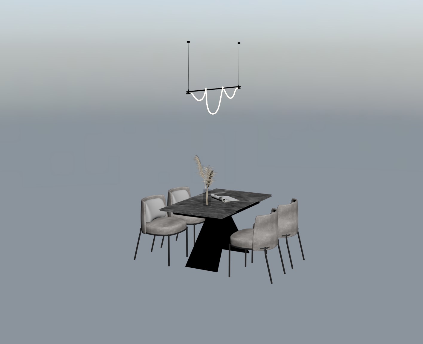 9791. Download Free 3D Dining Table And Chair Model By An Ngoc