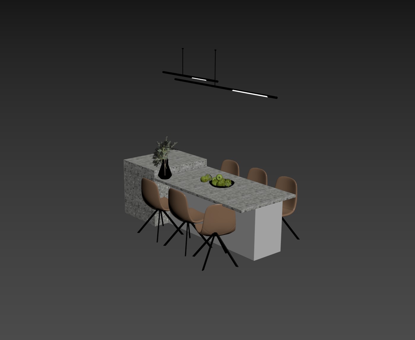 9803. Download Free 3D Dining Table And Chair Model By Hoang Thong