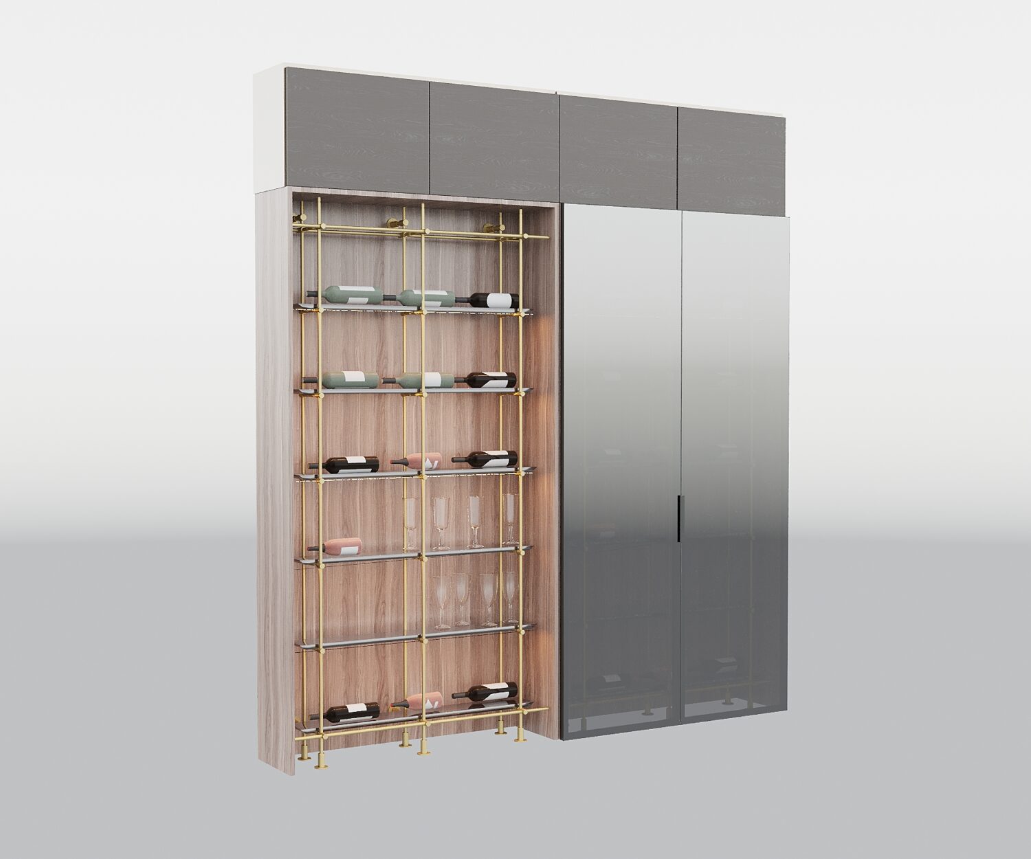 9853. Free 3D Wine Cabinet Model Download by Dang Quynh