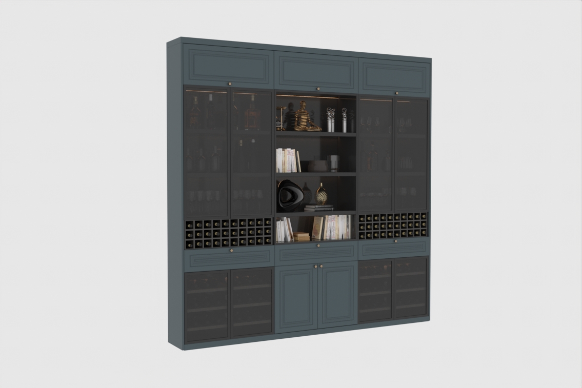 9883. Free 3D Wine Cabinet Model Download by Bao Yen