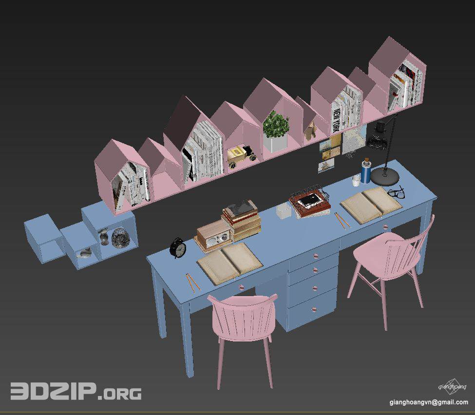 3d Childroom Table + Chair Model 1 Free Download