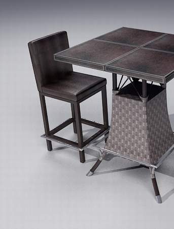 3d Model Bar Table Chairs Free Download