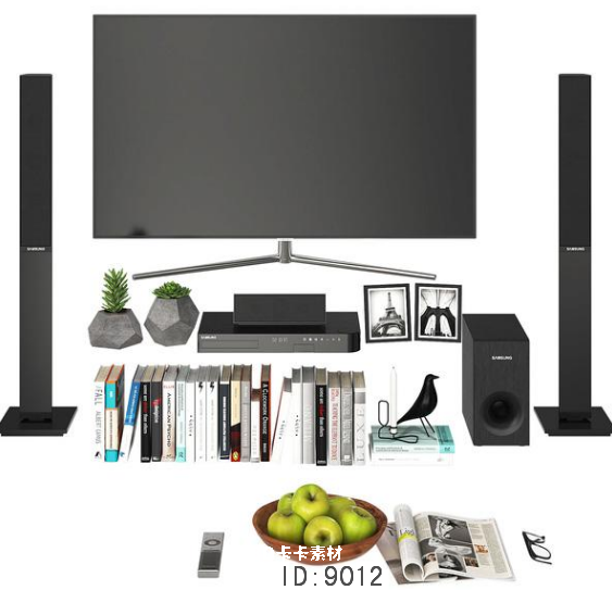 Free 3D Model Combined TV speaker decoration Download