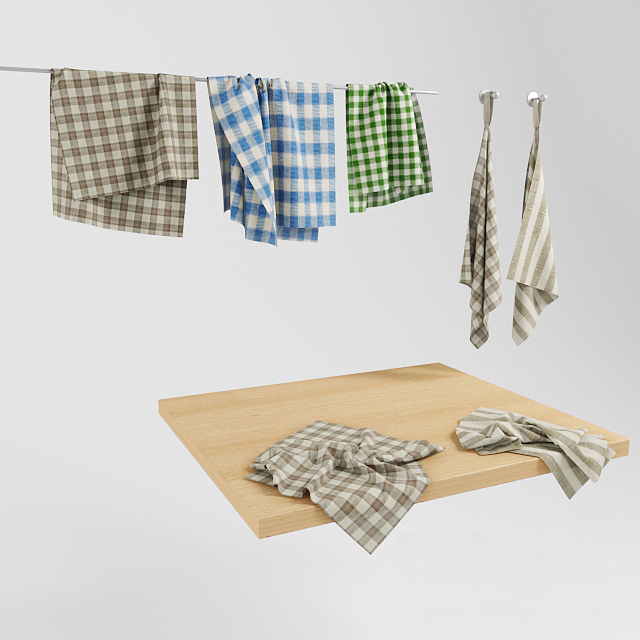 Free 3D Models Kitchen Towels