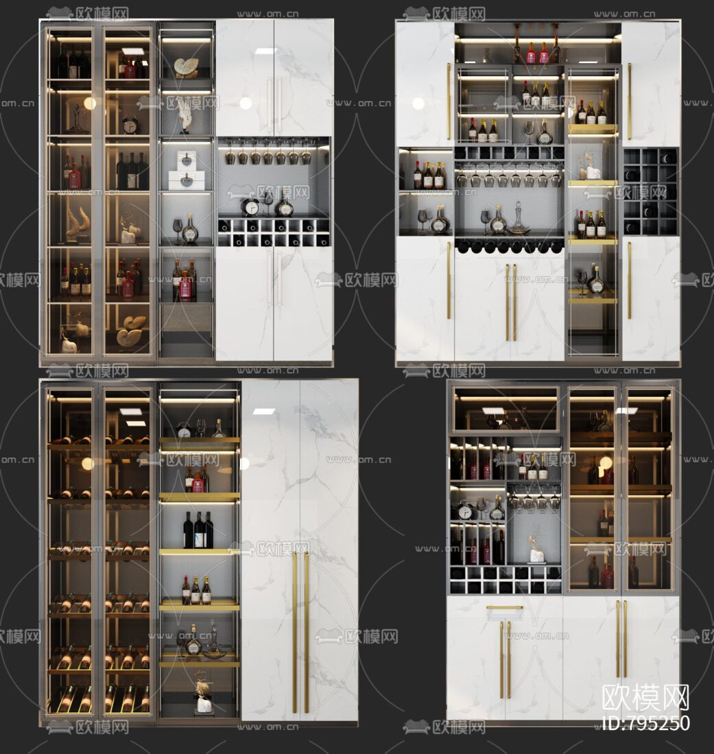 Free 3D model wine cabinet by Kha Vi