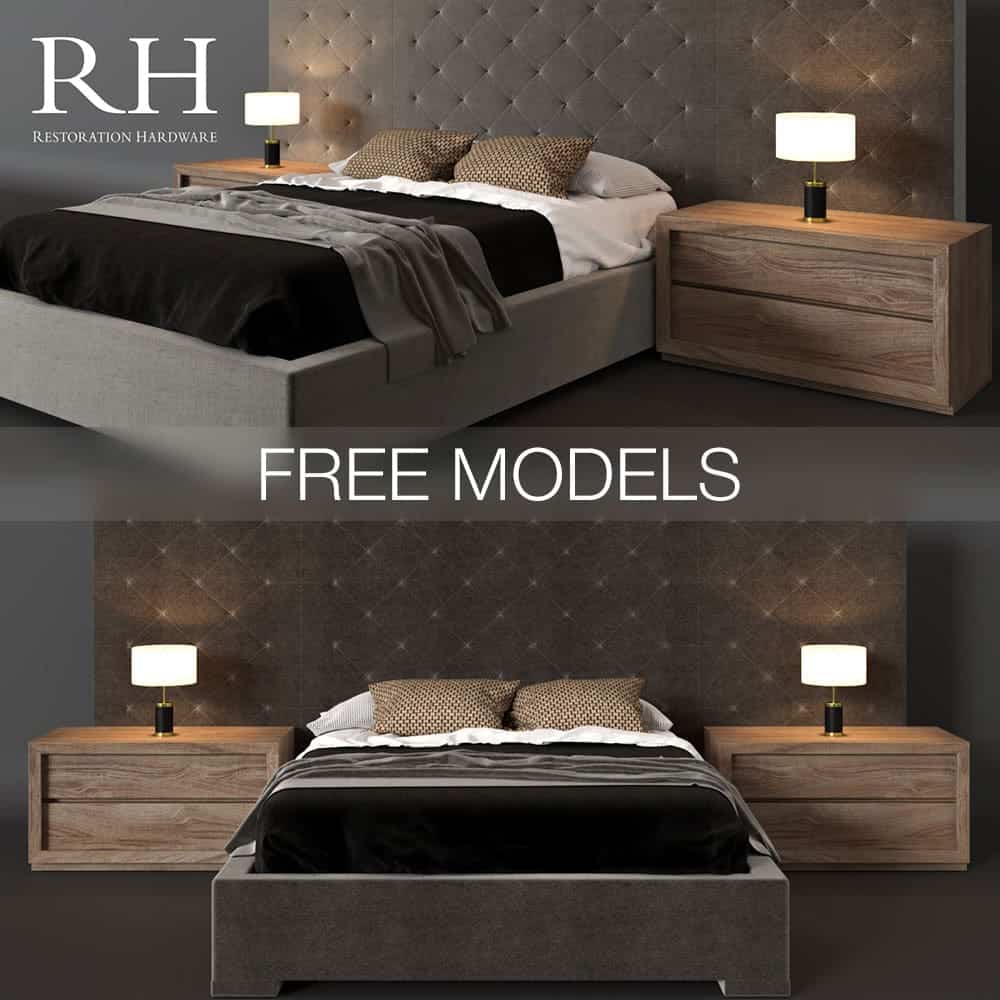 Free Bed RH 3D Models From Aleksander Gorbachev