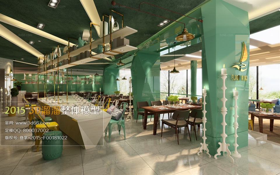 Restaurant, teahouse, cafe 3d model free download 016